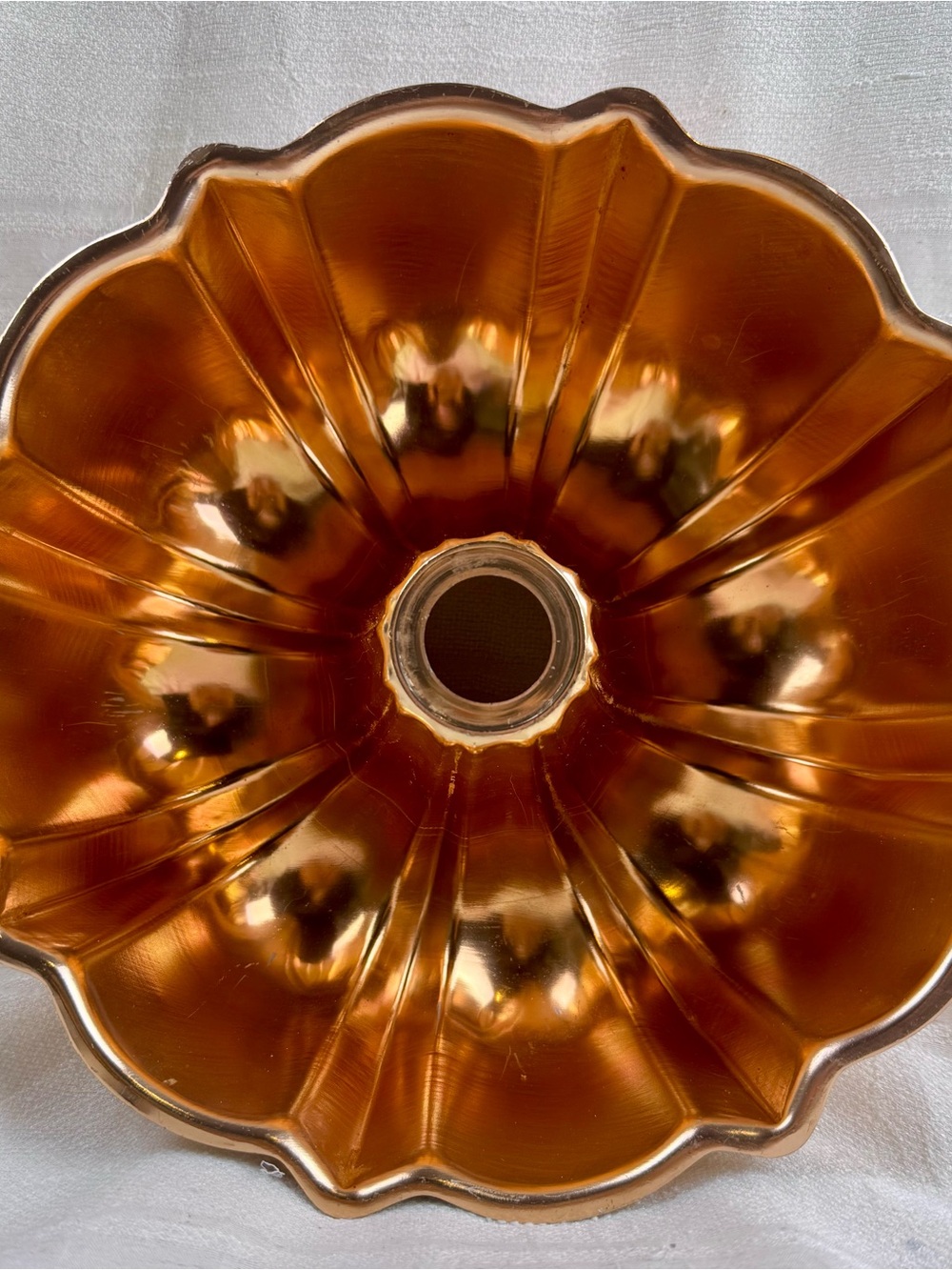 Vintage Copper Fluted  Bundt Pan
